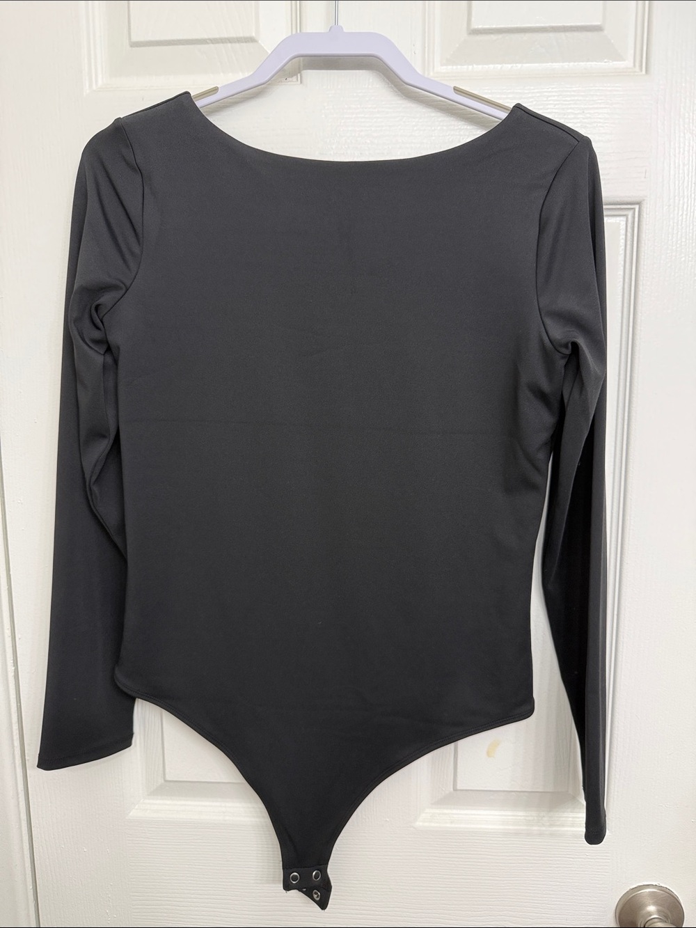 Express Black Long-Sleeve Backless Body Contour Bodysuit